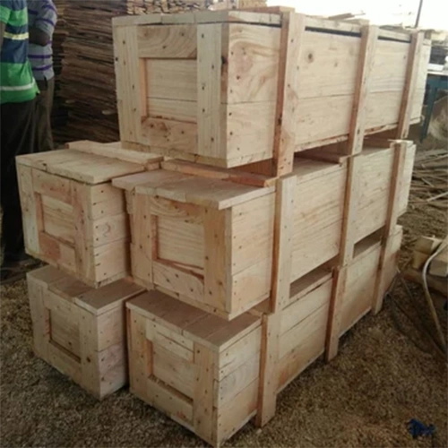 Wooden crate being loaded onto a TrucGOs truck in Trivandrum for shipment